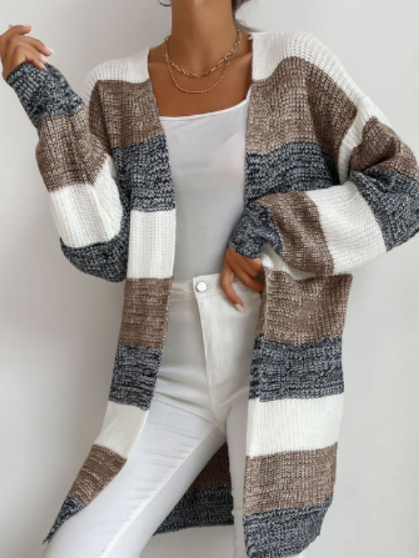 Elodie - Striped Knit Cardigan for Layering