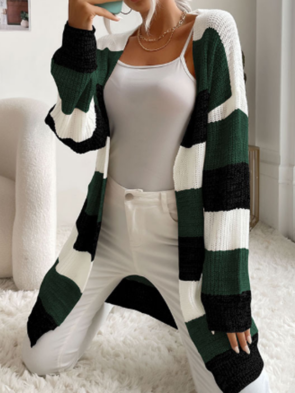 Elodie - Striped Knit Cardigan for Layering