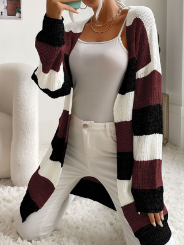 Elodie - Striped Knit Cardigan for Layering