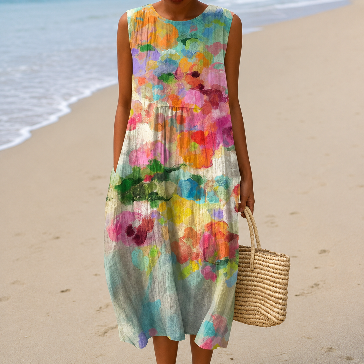Livia | Airy, Tummy-Camouflaging Floral Midi Dress