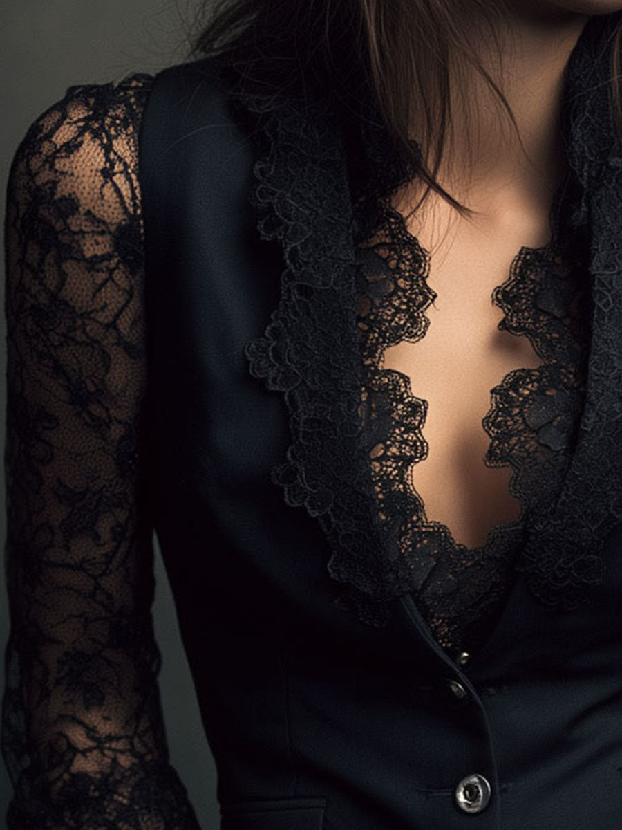 Sophie | Elegant Blazer with Semi-Transparent Sleeves
