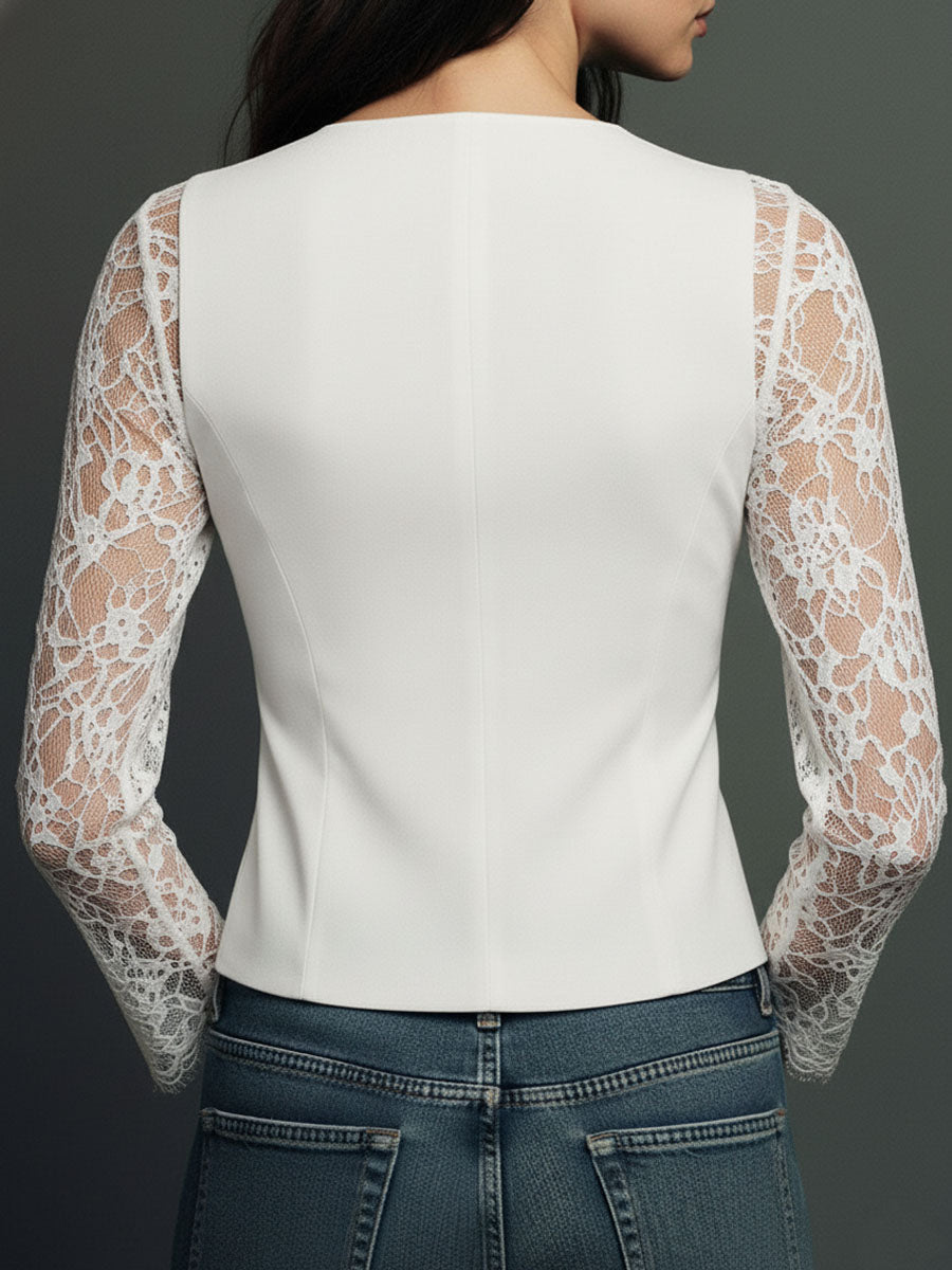 Sophie | Elegant Blazer with Semi-Transparent Sleeves