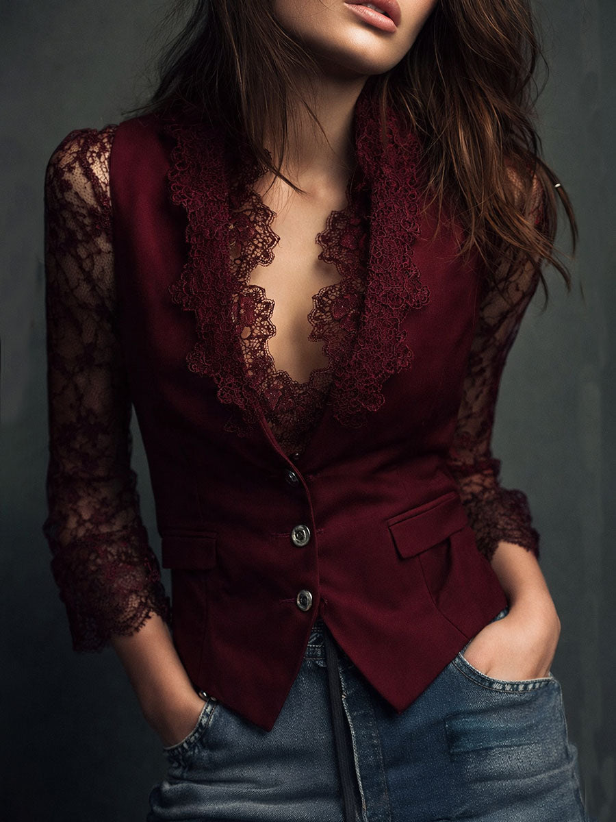 Sophie | Elegant Blazer with Semi-Transparent Sleeves