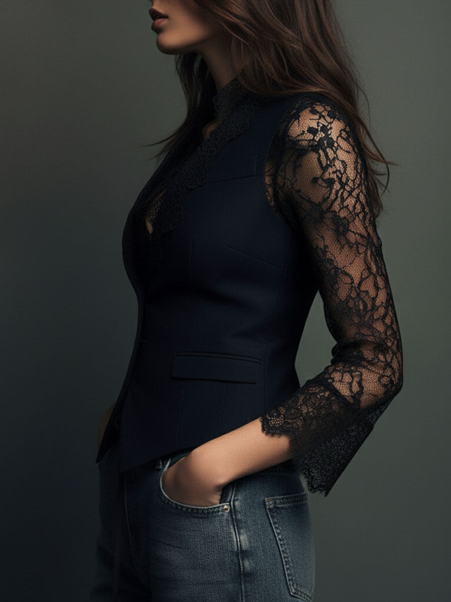 Sophie | Elegant Blazer with Semi-Transparent Sleeves