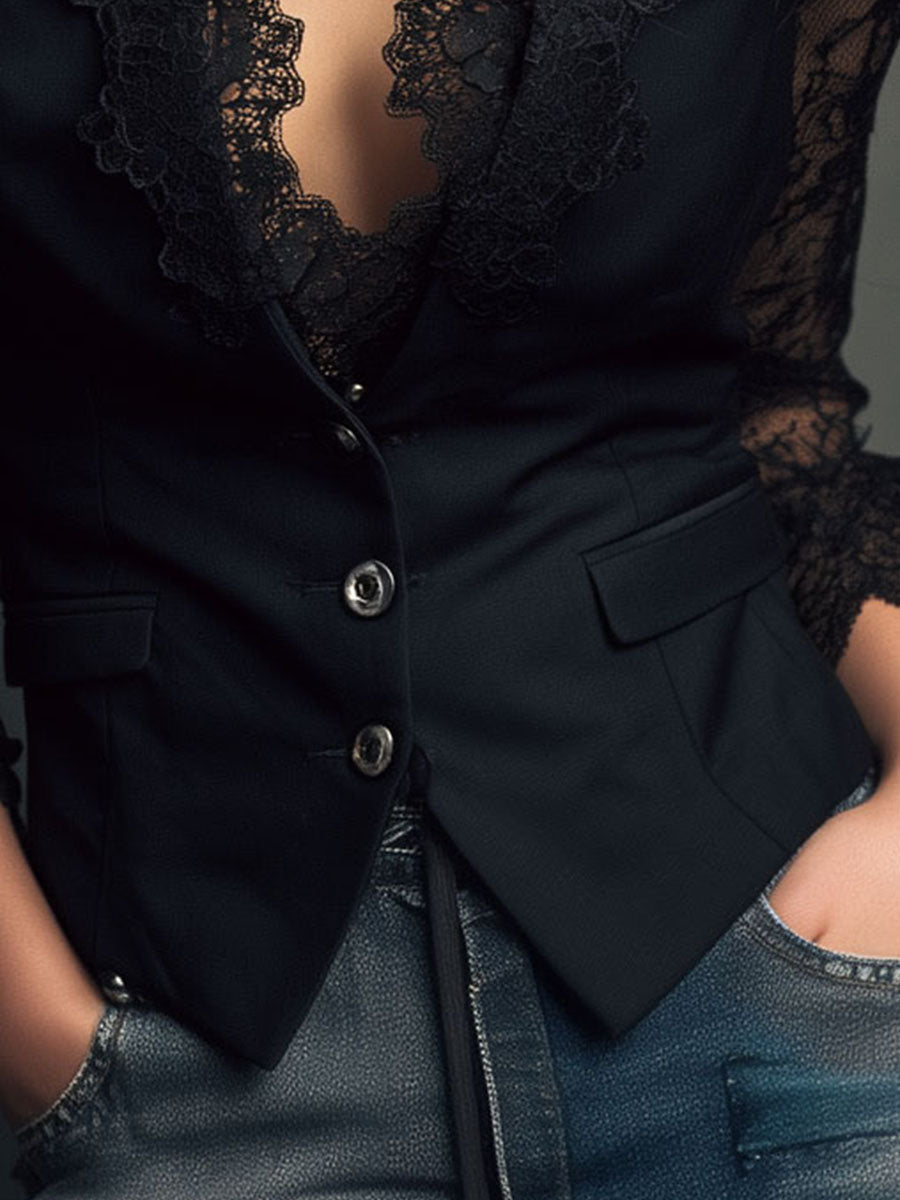 Sophie | Elegant Blazer with Semi-Transparent Sleeves