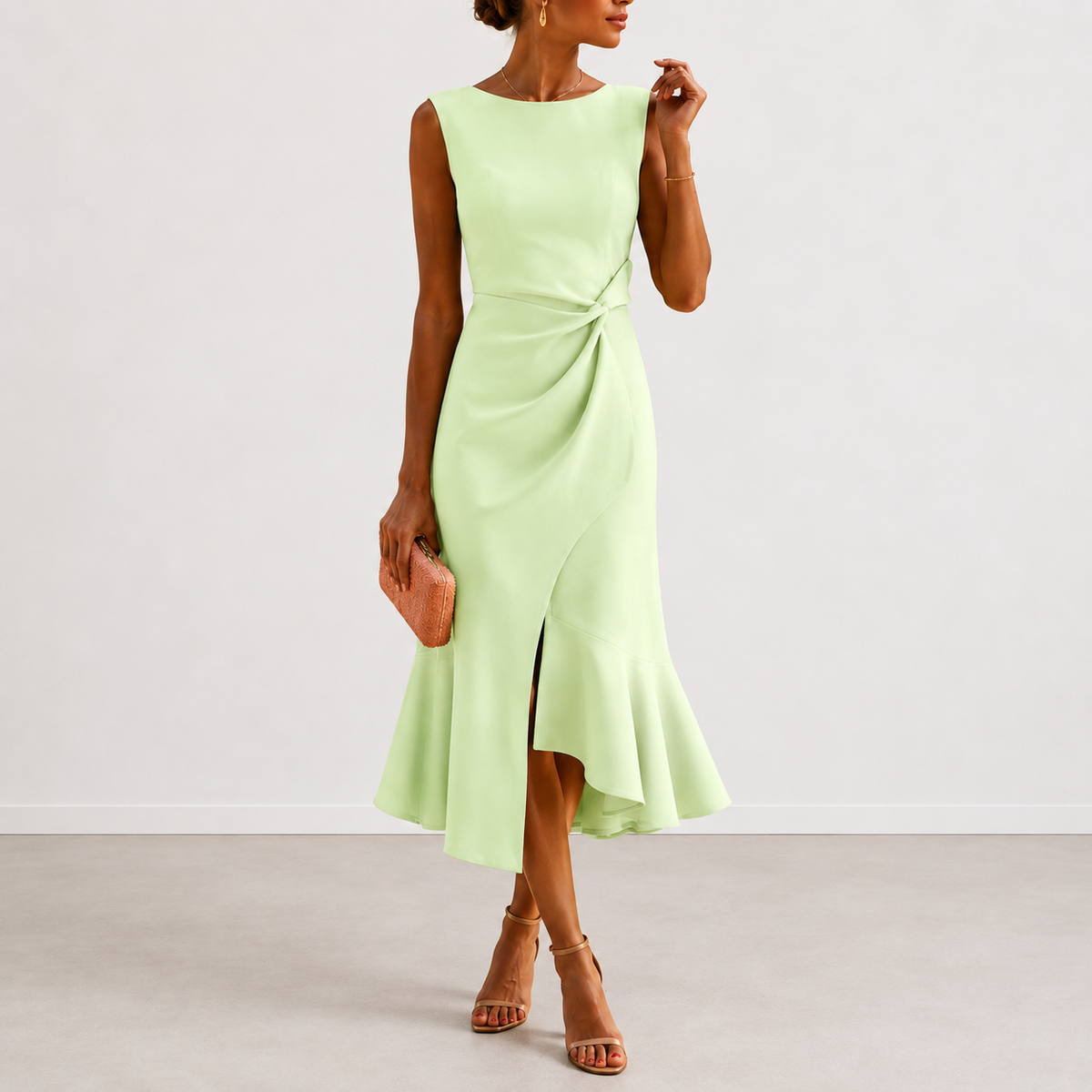 EVELYN | DRAPED MIDI DRESS FOR WOMEN